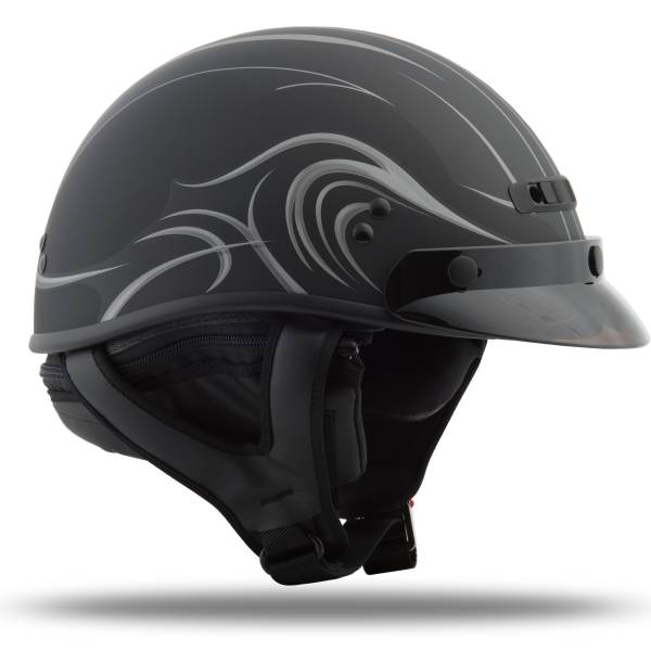 GMAX - GM-35 HALF HELMET FULL DRESSED DERK MATTE BLACK LG - Image 1