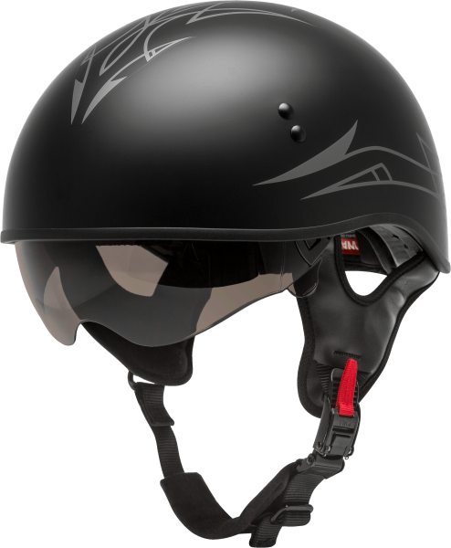 GMAX - HH-65 HALF HELMET PIN NAKED MATTE BLACK/DARK SILVER 2X - Image 1