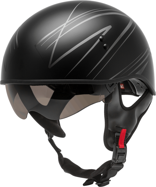 GMAX - HH-65 HALF HELMET TORQUE NAKED MATTE BLACK/SILVER 2X - Image 1