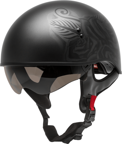 GMAX - HH-65 HALF HELMET DEVOTION NAKED MATTE BLACK/SILVER LG - Image 1