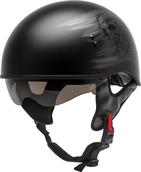 GMAX - HH-65 HALF HELMET RITUAL NAKED MATTE BLACK/SILVER 2X - Image 1