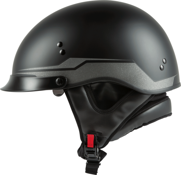 GMAX - HH-65 HALF HELMET SOURCE FULL DRESSED MATTE BLACK/SILVER 2X - Image 1