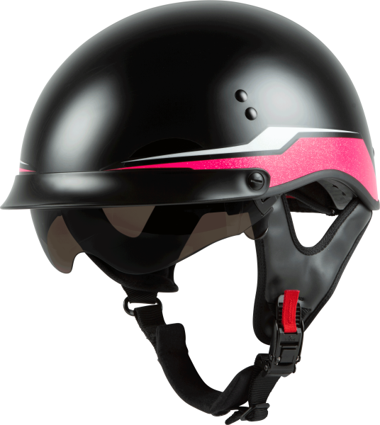 GMAX - HH-65 HALF HELMET SOURCE FULL DRESSED BLACK/PINK LG - Image 1