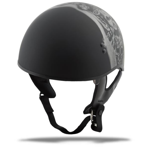 GMAX - HH-65 HALF HELMET TORMENTOR NAKED MATTE BLACK/SILVER XS - Image 1