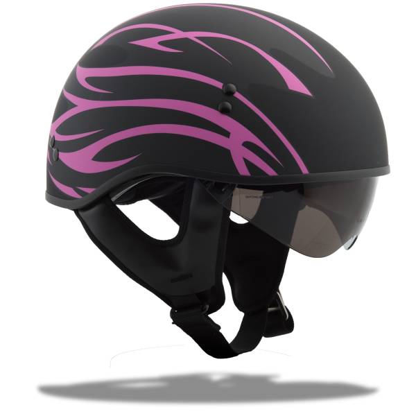 GMAX - GM-65 HALF HELMET GRIT NAKED MATTE BLACK/PINK XS - Image 1