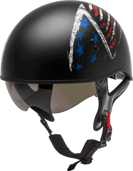 GMAX - HH-65 HALF HELMET BRAVERY MATTE BLACK/RED/WHITE/BLUE 2X - Image 1