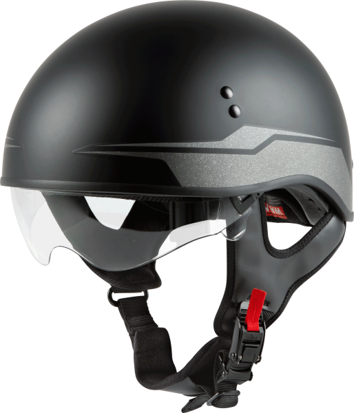 GMAX - HH-65 HALF HELMET SOURCE NAKED MATTE BLACK/SILVER XS - Image 1