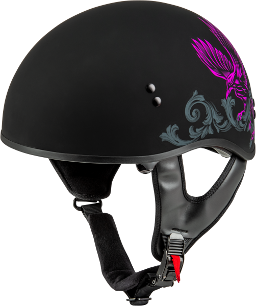 GMAX - HH-65 CORVUS HELMET MATTE BLACK/PURPLE/GREY LG - Image 1