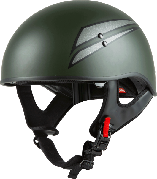 GMAX - HH-65 HALF HELMET UNION NAKED MATTE OD GREEN/SILVER 2X - Image 1