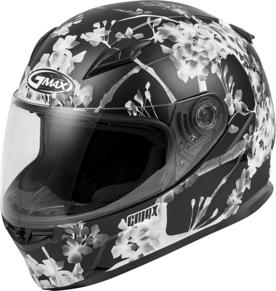 GMAX - FF-49 FULL-FACE BLOSSOM HELMET MATTE BLACK/WHITE/GREY LG - Image 1