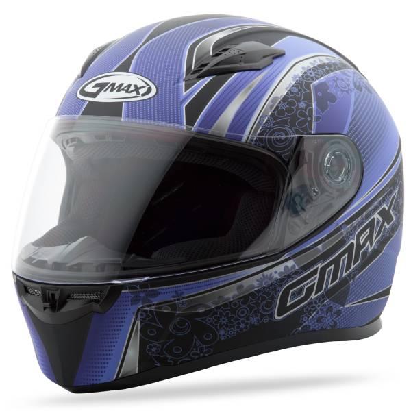 GMAX - FF-49 FULL-FACE ELEGANCE HELMET MATTE BLACK/PURPLE LG - Image 1