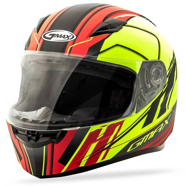 GMAX - FF-49 FULL-FACE ROGUE HELMET MATTE BLACK/HI-VIS/RED 3X - Image 1