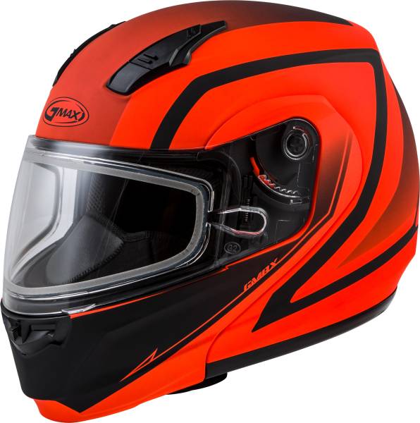 GMAX - MD-04S MODULAR DOCKET SNOW HELMET MATTE NEON ORG/BLK 2X - Image 1