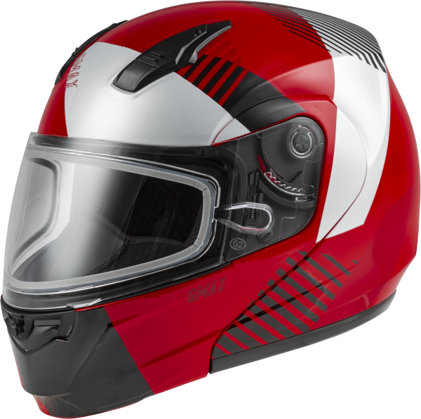 GMAX - MD-04S MODULAR RESERVE SNOW HELMET RED/SILVER/BLACK 2X - Image 1