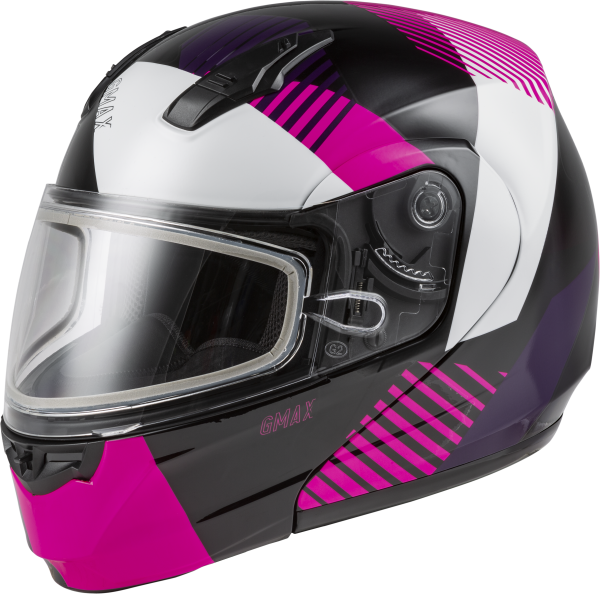 GMAX - MD-04S MODULAR RESERVE SNOW HELMET BLACK/PINK/WHITE LG - Image 1