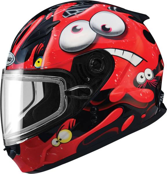 GMAX - GM-49Y SNOW HELMET SLIMED BLACK/RED YL - Image 1