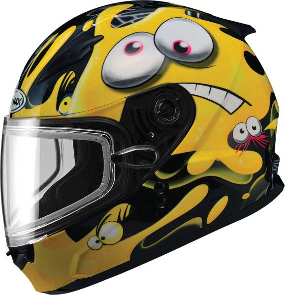 GMAX - GM-49Y SNOW HELMET SLIMED BLACK/YELLOW YL - Image 1