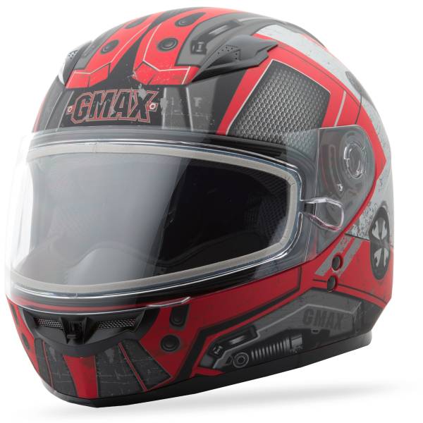 GMAX - GM-49Y SNOW HELMET TROOPER MATTE BLACK/RED YL - Image 1