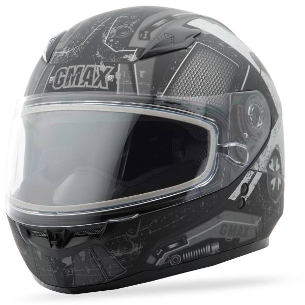 GMAX - GM-49Y SNOW HELMET TROOPER MATTE BLACK/SILVER YL - Image 1