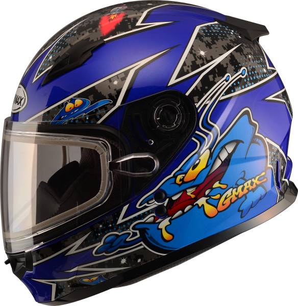 GMAX - YOUTH GM-49Y ALIEN SNOW HELMET BLUE YL - Image 1