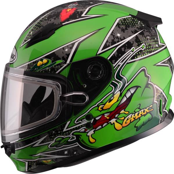 GMAX - YOUTH GM-49Y ALIEN SNOW HELMET GREEN YL - Image 1