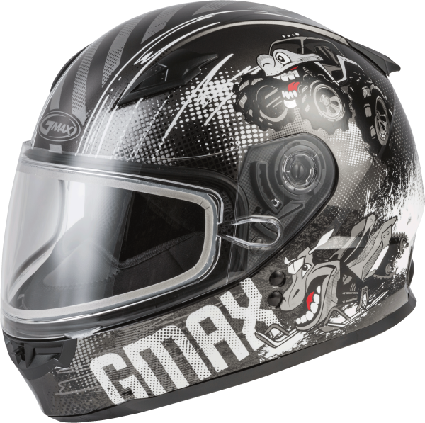 GMAX - YOUTH GM-49Y BEASTS SNOW HELMET DARK SILVER/BLACK YL - Image 1