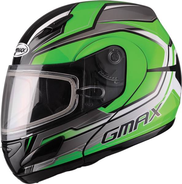 GMAX - GM-44S MODULAR GLACIER SNOW HELMET GREEN/SILVER/BLACK XS - Image 1