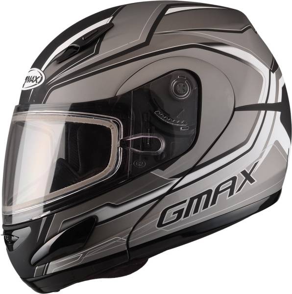 GMAX - GM-44S MODULAR HELMET GLACIER MATTE BLACK/DARK SILVER 2X - Image 1