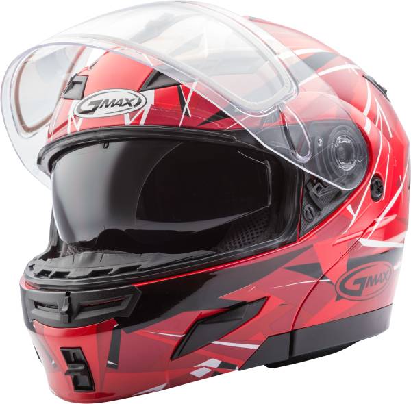 GMAX - GM-54S MODULAR SCRIBE SNOW HELMET RED/MAROON 2X - Image 1