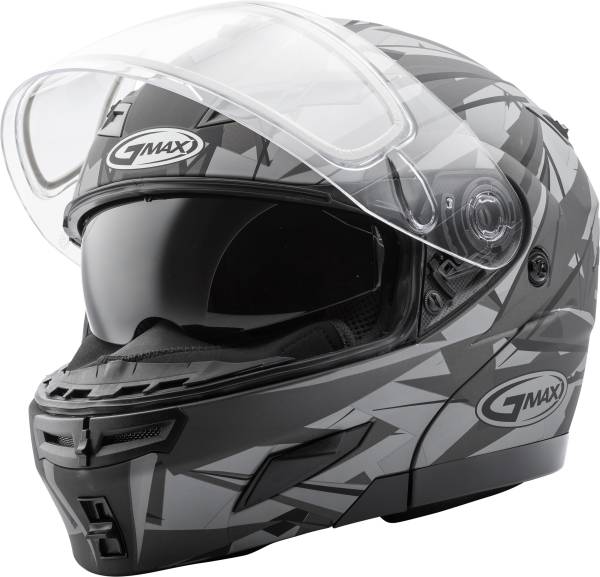 GMAX - GM-54S MODULAR SCRIBE SNOW HELMET MATTE BLACK/GREY 2X - Image 1