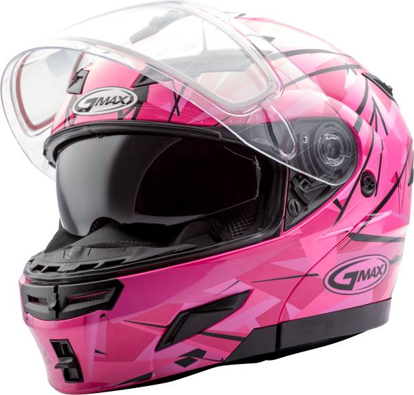 GMAX - GM-54S MODULAR SCRIBE SNOW HELMET HI-VIS PINK LG - Image 1