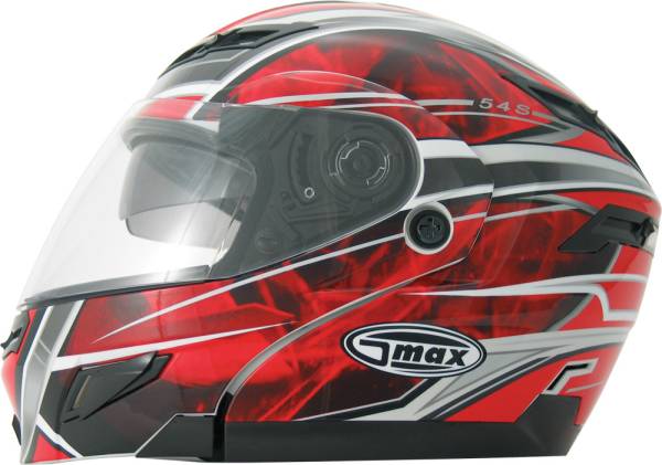 GMAX - GM-54S MODULAR SNOW HELMET RED/WHITE/SILVER XS - Image 1