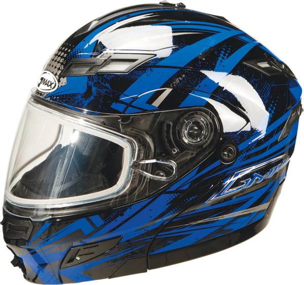 GMAX - GM-54S MODULAR SNOW HELMET BLACK/BLUE/SILVER SM - Image 1