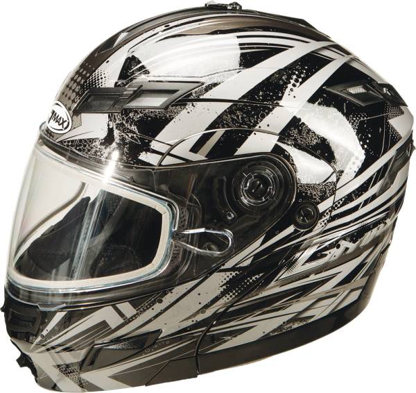 GMAX - GM-54S MODULAR SNOW HELMET DARK SILVER/BLACK/SILVER SM - Image 1