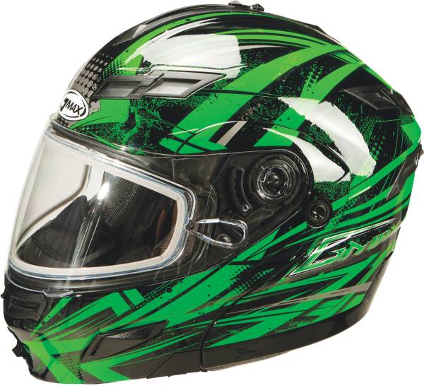 GMAX - GM-54S MODULARS SNOW HELMET BLACK/GREEN/SILVER XS - Image 1