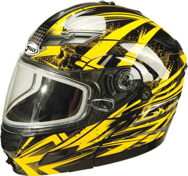 GMAX - GM-54S MODULAR SNOW HELMET BLACK/YELLOW/SILVER XS - Image 1