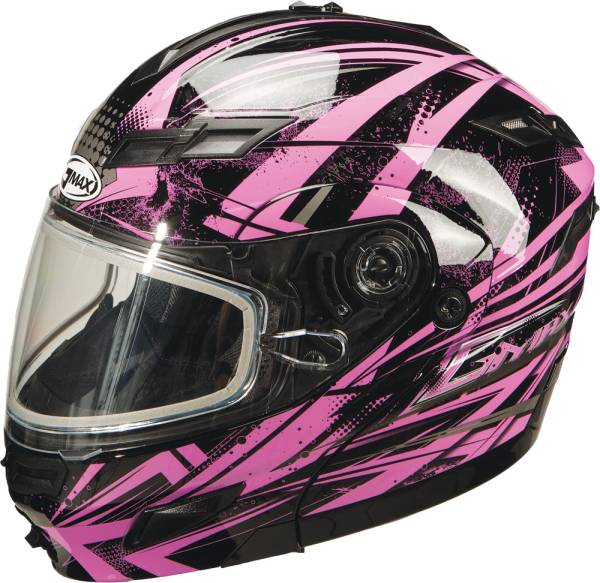 GMAX - GM-54S MODULAR SNOW HELMET BLACK/PINK/SILVER XS - Image 1