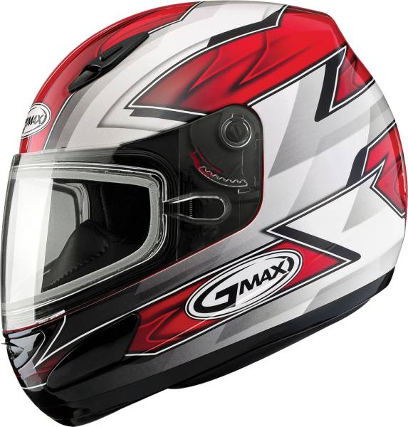 GMAX - GM-48S HELMET RAZOR RED/WHITE/SILVER 2X - Image 1