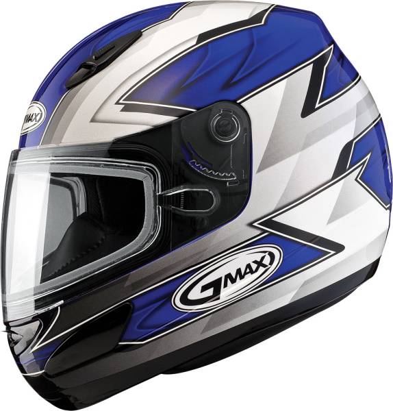 GMAX - GM-48S HELMET RAZOR BLUE/WHITE/SILVER 2X - Image 1