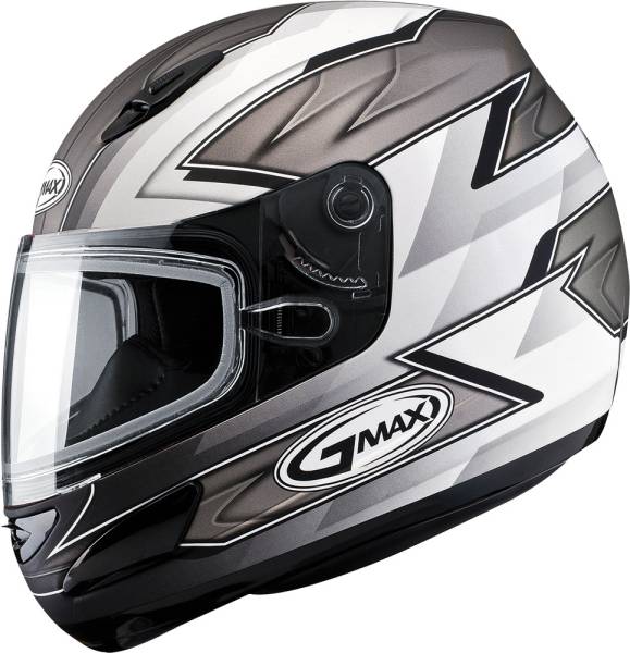 GMAX - GM-48S HELMET RAZOR M. SILVER/WHITE 2X - Image 1