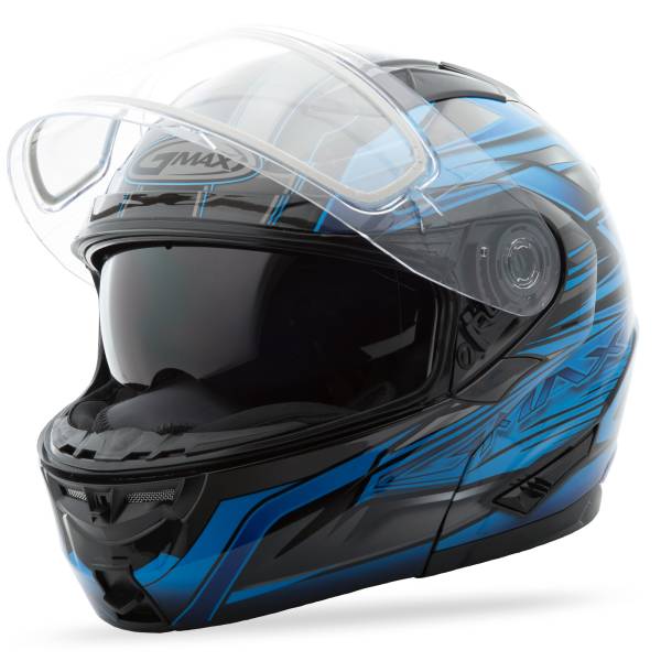 GMAX - GM-64S MODULAR CARBIDE SNOW HELMET BLACK/BLUE 2X - Image 1