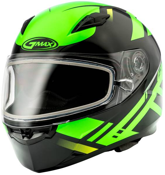 GMAX - FF-49 FULL-FACE BERG SNOW HELMET BLACK/HI-VIS GREEN 2X - Image 1