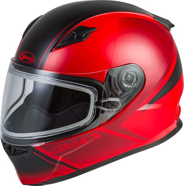 GMAX - FF-49S FULL-FACE HAIL SNOW HELMET MATTE RED/BLACK 2X - Image 1