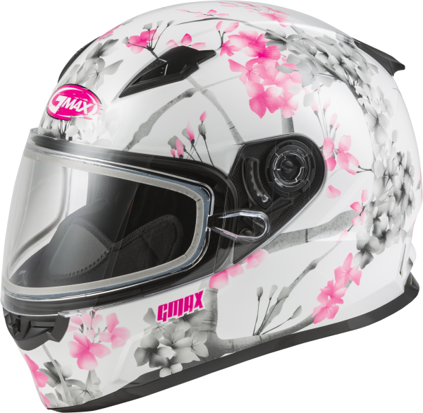 GMAX - FF-49S FULL-FACE BLOSSOM SNOW HELMET WHITE/PINK/GREY LG - Image 1