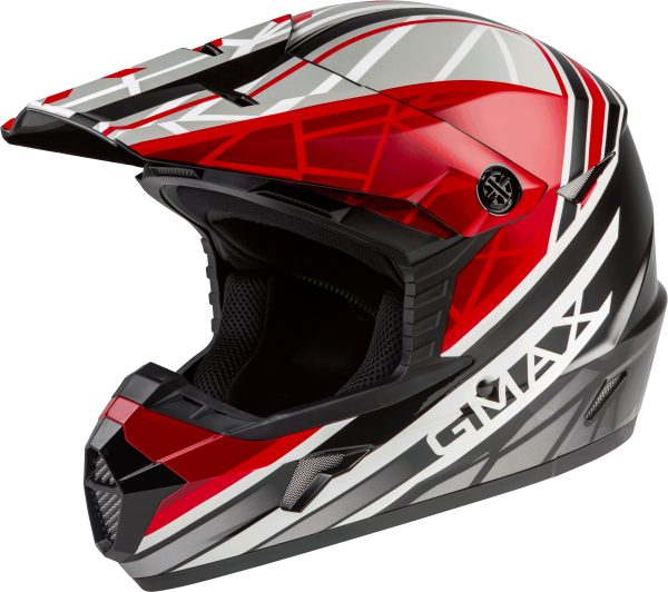 GMAX - YOUTH MX-46Y OFF-ROAD MEGA HELMET BLACK/RED/WHITE YL - Image 1