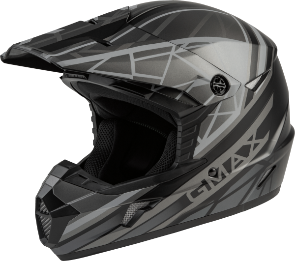 GMAX - YOUTH MX-46Y OFF-ROAD MEGA HELMET MATTE BLACK/GREY YL - Image 1