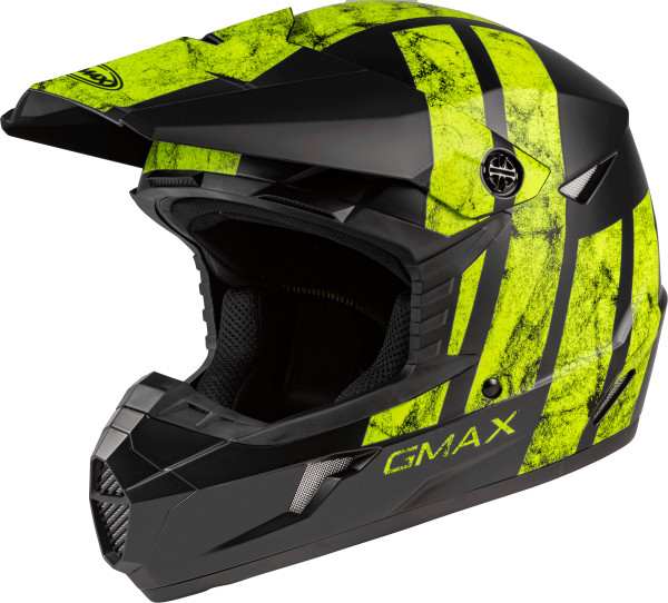 GMAX - YOUTH MX-46Y OFF-ROAD DOMINANT HELMET MATTE BLACK/HI-VIS YL - Image 1