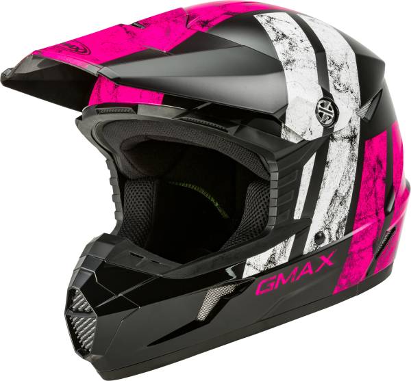 GMAX - YOUTH MX-46Y OFF-ROAD DOMINANT HELMET BLACK/PINK/WHITE YL - Image 1