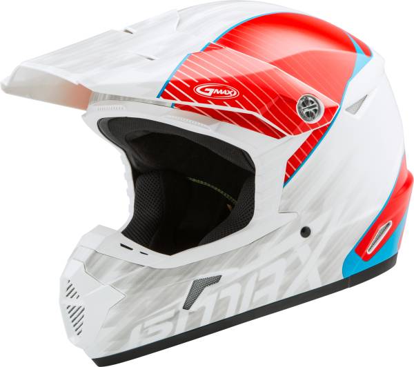 GMAX - YOUTH MX-46Y OFF-ROAD COLFAX HELMET WHITE/RED/BLUE YL - Image 1