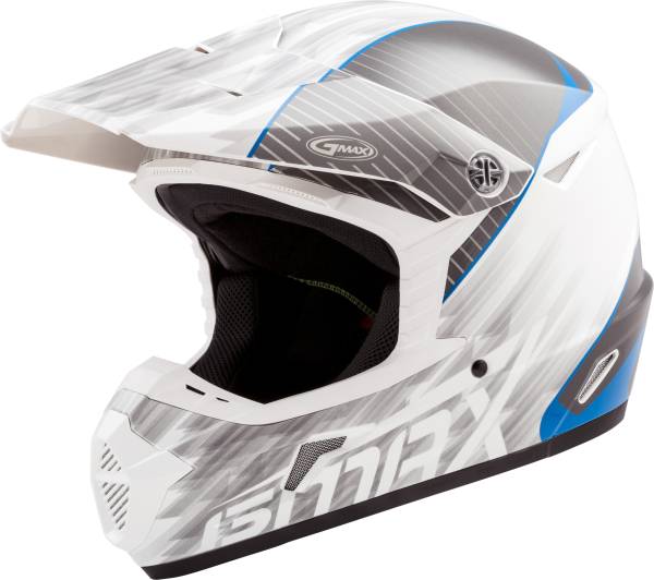 GMAX - YOUTH MX-46Y OFF-ROAD COLFAX HELMET WHITE/BLUE YL - Image 1